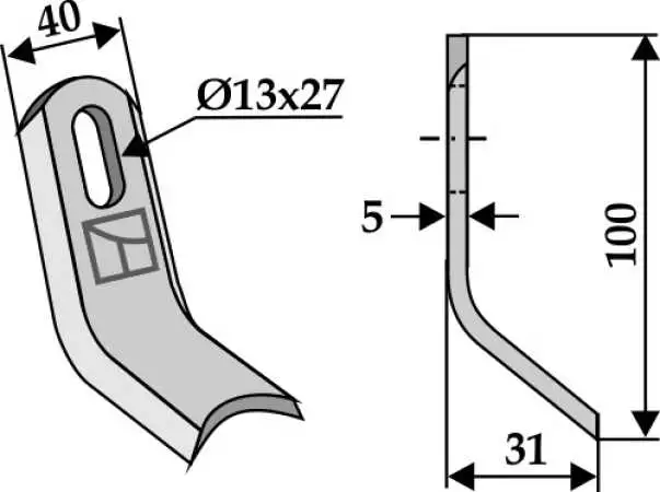 Y-Messer 100x40mm